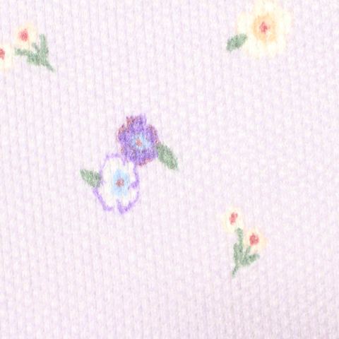 Fine Floral Polyester Viscose Stretch Waffle Knit Fabric