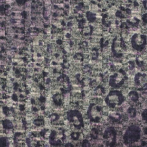 Animal Print Slub Polyester Stretch Knit Fabric