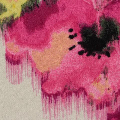 Pink Abstract-Floral Scuba Knit, Polyester