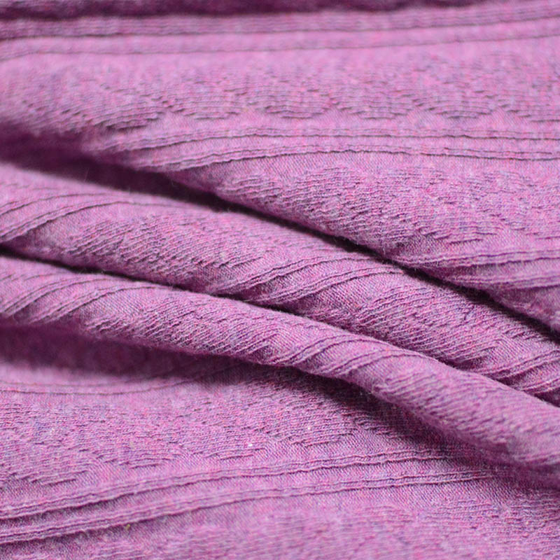 Jacquard Cotton Stretch Rib Knit Fabric
