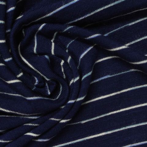 Fine Striped Viscose Stretch Knit Fabric