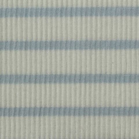 Light Blue Horizontal-Stripe Knit, Poly-Viscose