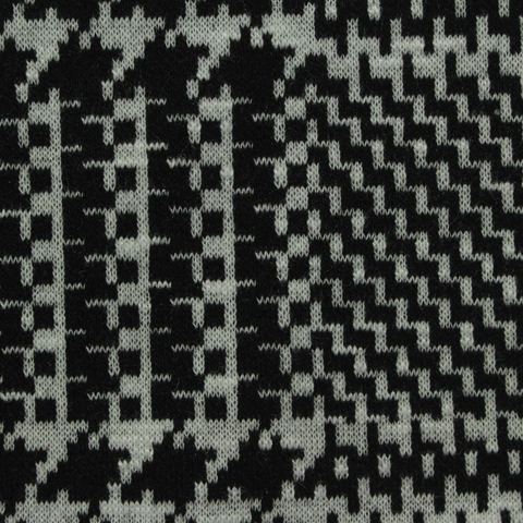 Black Houndstooth Jacquard, Polyester, 344 gsm