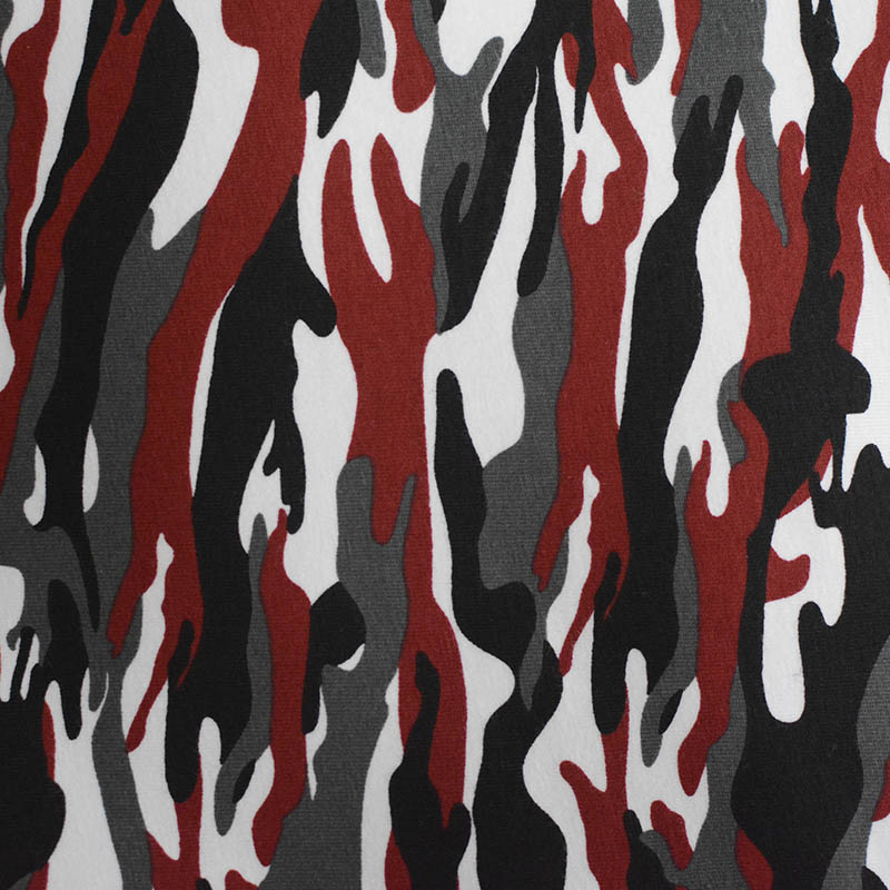 Red Camo Jersey Knit, Cotton