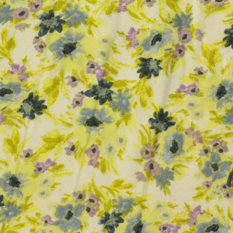 Floral Polyester Stretch Milk Silk Knit Fabric