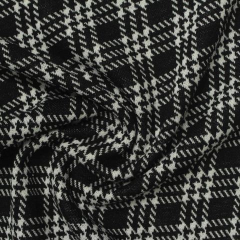 Plaid Polyester Viscose Knit Fabric