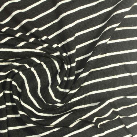 Striped Viscose Stretch Knit Fabric