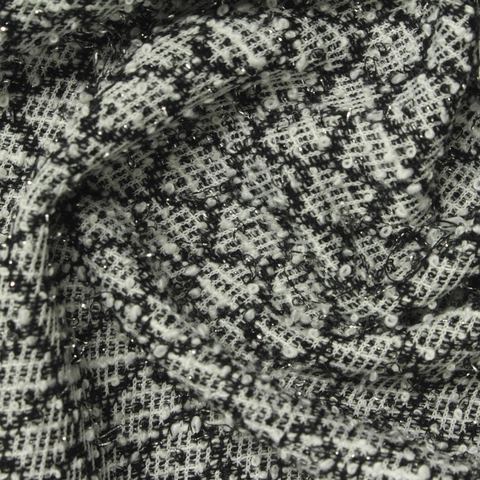 Fine Plaid Polyester Metallic Knit Fabric
