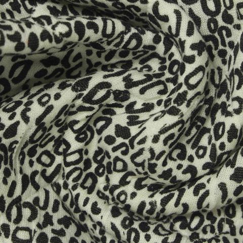 Black Leopard Jacquard, Poly-Viscose, 270 gsm
