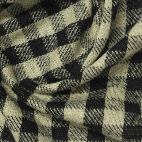 Plaid Cotton Tencel Lyocell Blend Knit Fabric