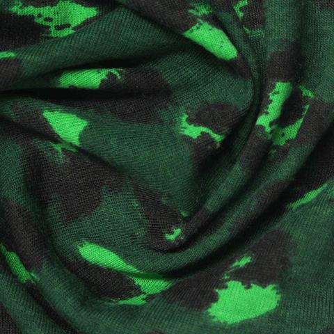 Black Camo Jersey Knit, Poly-Viscose