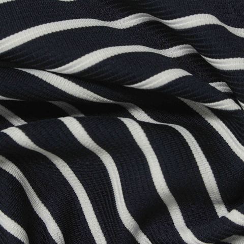 Striped Polyester Stretch Knit Fabric