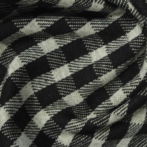 Bold Plaid Polyester Stretch Knit Fabric