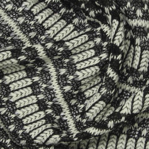 Jacquard Polyester Stretch Chunky Knit Fabric