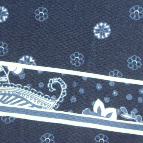Navy Flowers Poplin, Cotton