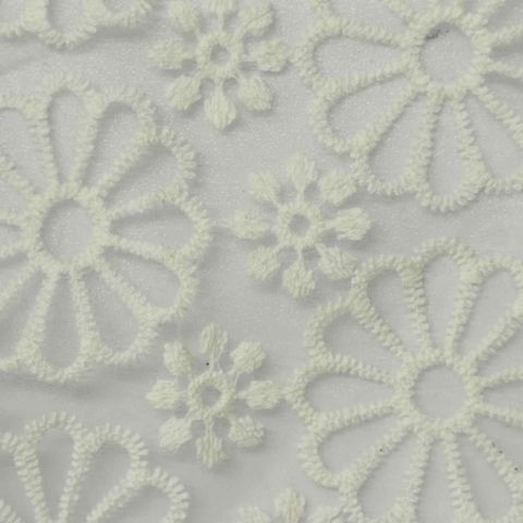 Off-White Floral Organza, Nylon