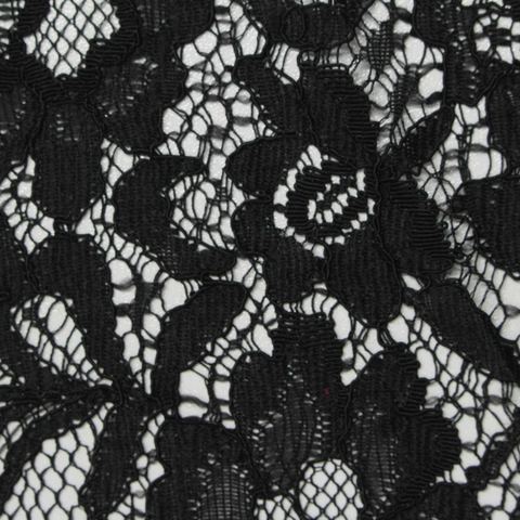 Black Floral Lace, Cotton-Nylon