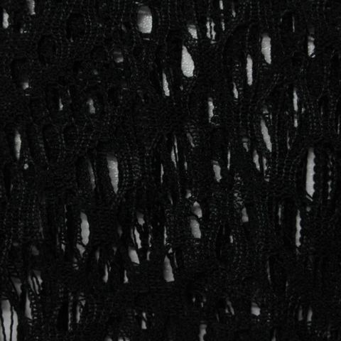 Black Openwork Knit, Polyester