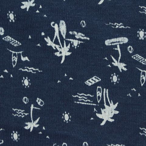 White Palm French Terry, Cotton-Poly