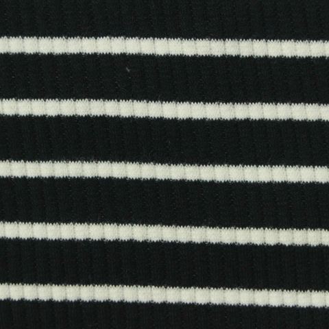 Striped Rib Knit Fabric