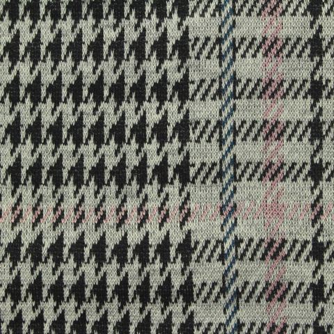 Fine Plaid Polyester Stretch Knit Fabric