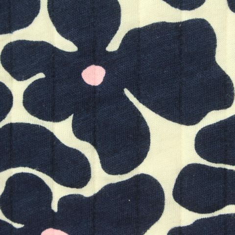 Bold Floral Cotton Polyester Knit Fabric