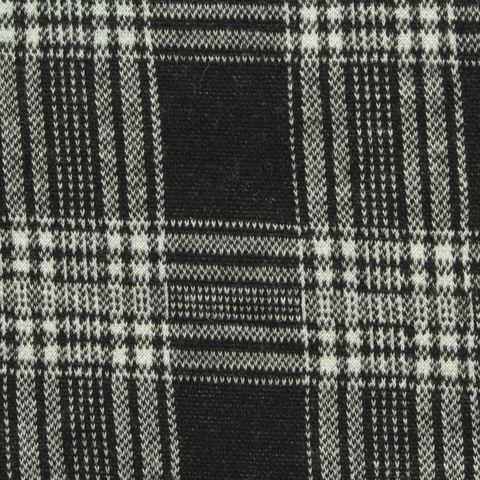 Bold Plaid Polyester Stretch Knit Fabric