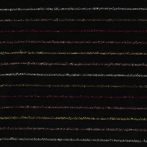 Fine Striped Nylon Metallic Stretch Knit Fabric