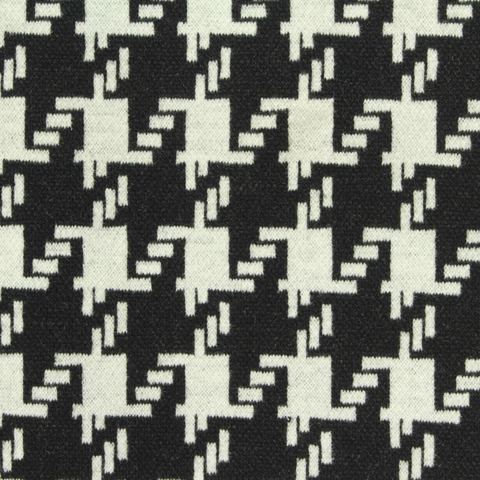 Black Houndstooth Jacquard, Poly-Viscose