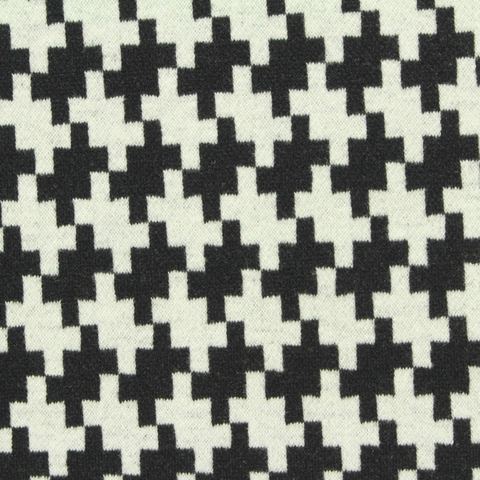 Black Houndstooth Jacquard, Poly-Viscose