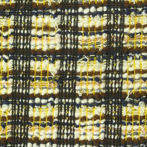 Bold Plaid Polyester Metallic Bouclé Fabric