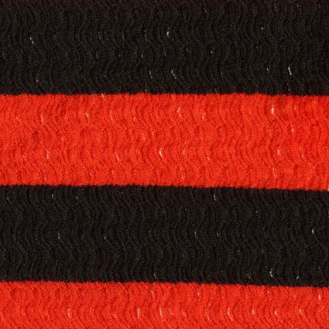 Bold Striped Polyester Stretch Warp Knit Fabric