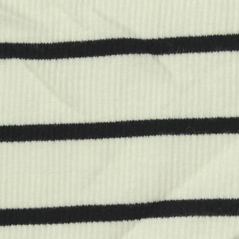 Black Horizontal-Stripe Crepe