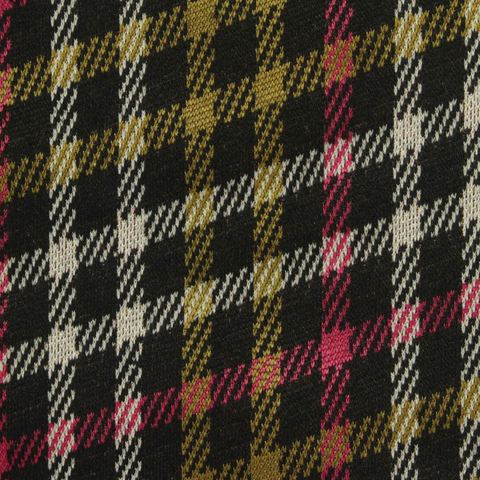 Fine Plaid Polyester Stretch Knit Fabric