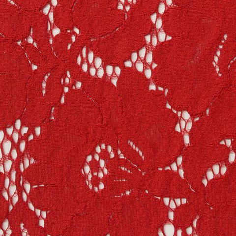 Red Floral Lace, Cotton