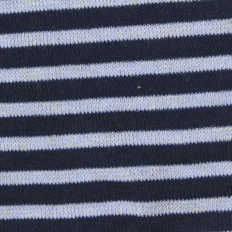 Striped Polyester Viscose Metallic Stretch Knit Fabric