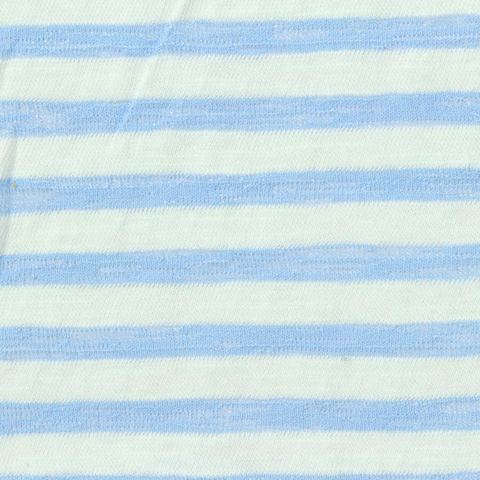 Striped Slub Cotton Viscose Knit Fabric