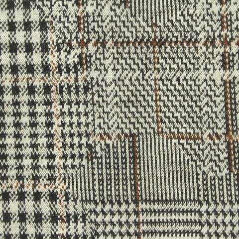 Bold Plaid Polyester Cotton Stretch Knit Fabric