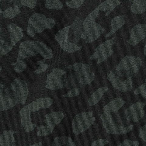 Dark Green Leopard Jersey Knit, Polyester