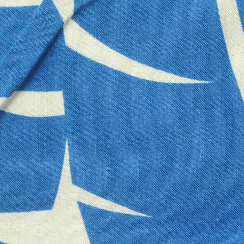 White Abstract Woven, Viscose-Linen