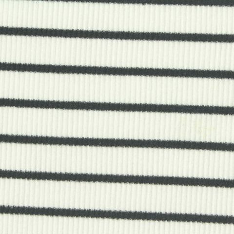 Black Horizontal-Stripe Knit, Polyester
