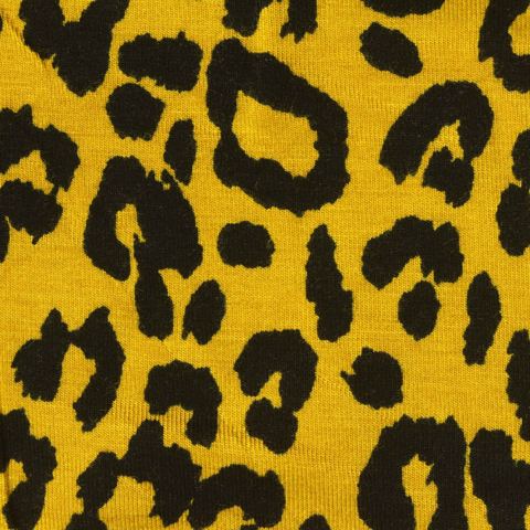 Black Leopard Jersey Knit, Viscose, 250 gsm, ref EF-253824