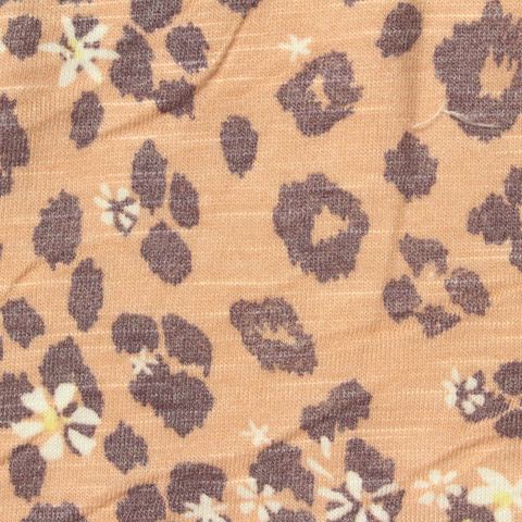 Animal Print Slub Polyester Viscose Jersey Knit Fabric