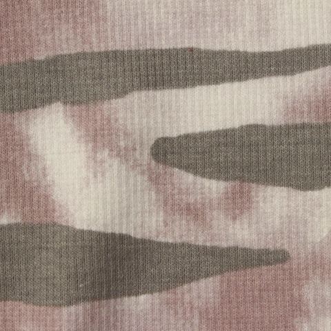 Camo Cotton Polyester Stretch Rib Knit Fabric