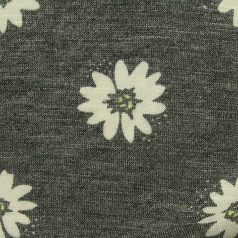 White Daisy Jersey Knit, Poly-Viscose, 170 gsm, ref EF-254007