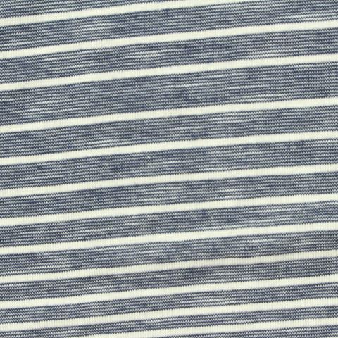 Fine Striped Slub Polyester Viscose Stretch Knit Fabric