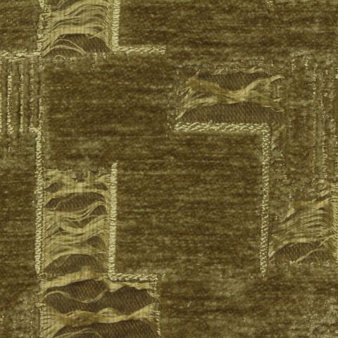Olive Geometric Chenille, Poly-Nylon
