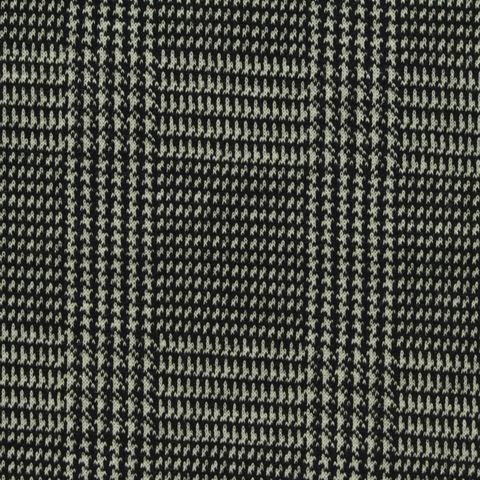 Fine Plaid Brushed Polyester Viscose Stretch Knit Fabric