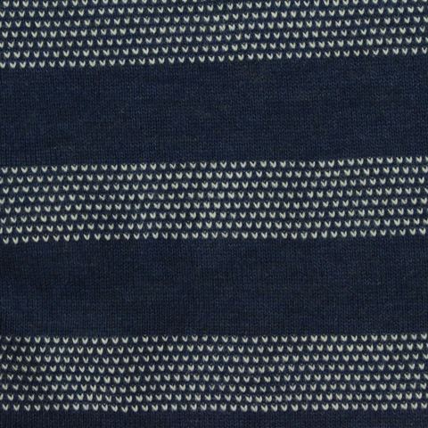 Navy Horizontal-Stripe Mesh, Cotton-Poly