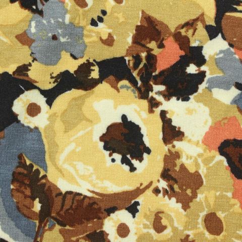 Bold Floral Viscose Stretch Knit Fabric